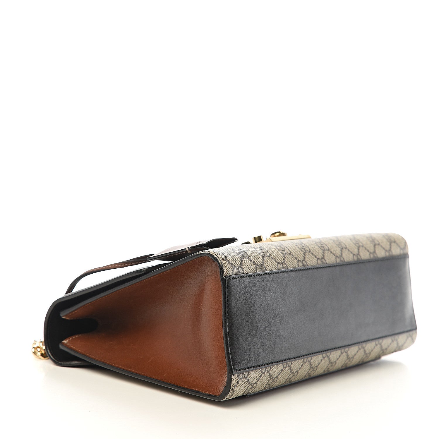 Gucci GG Supreme Monogram Calfskin Medium Padlock Shoulder Bag Beige Black Cuir 3 of 17