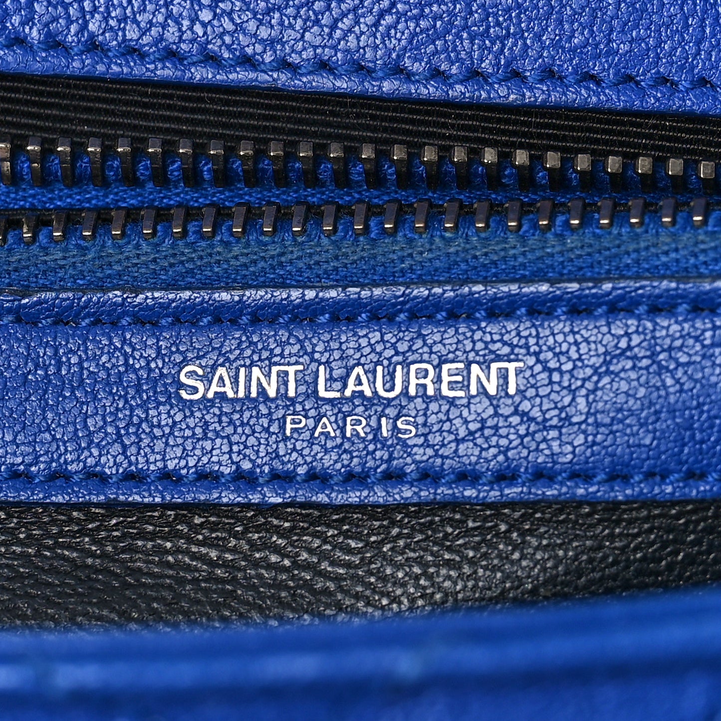 Sheepskin Matelasse Chevron Monogram Medium College Bag Royal Blue