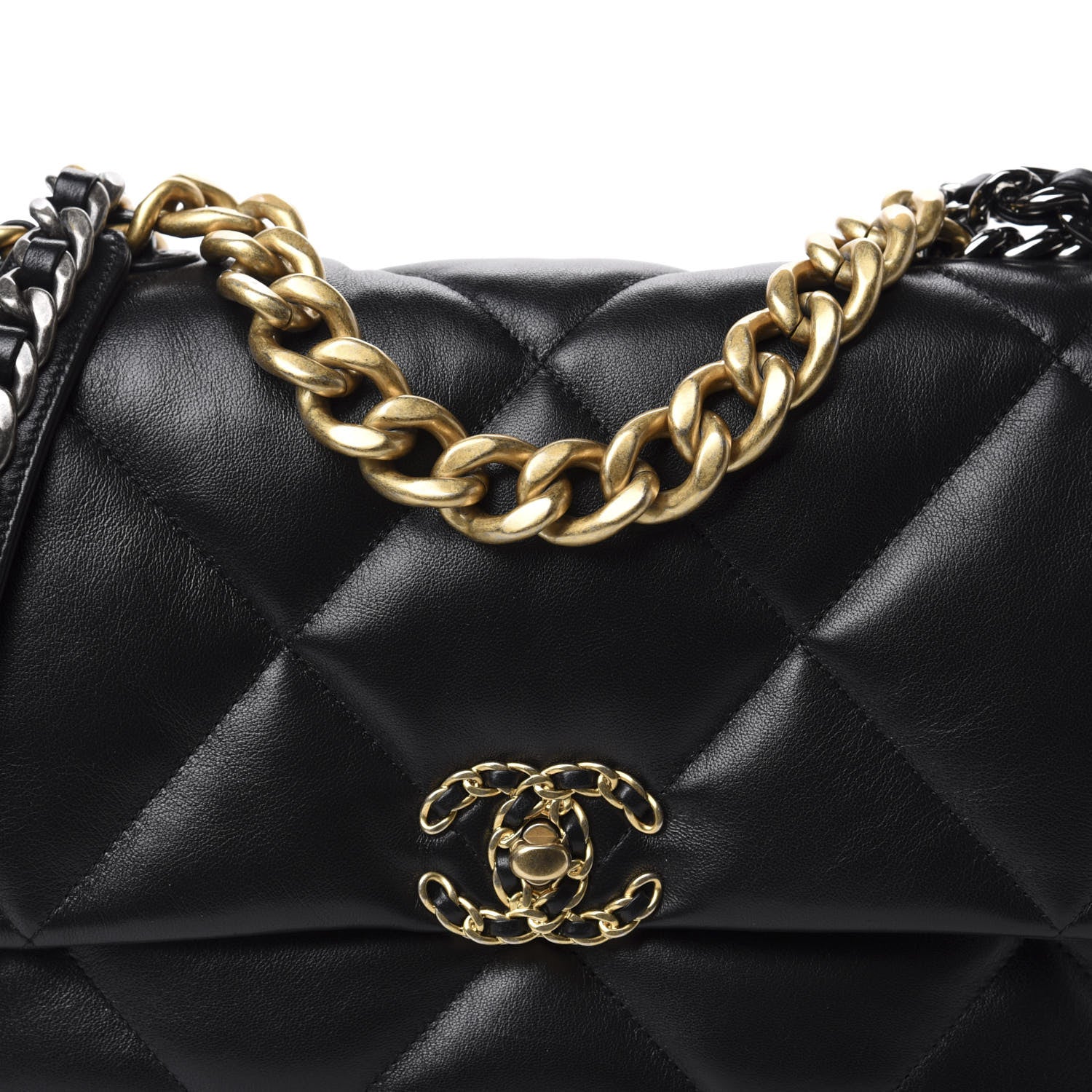 Chanel Lambskin Quilted Large 19 Flap Black 10 of 10