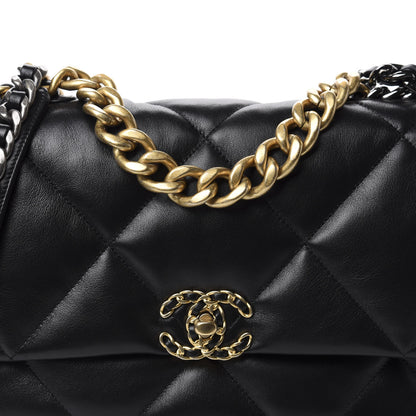 Chanel Lambskin Quilted Large 19 Flap Black 10 of 10
