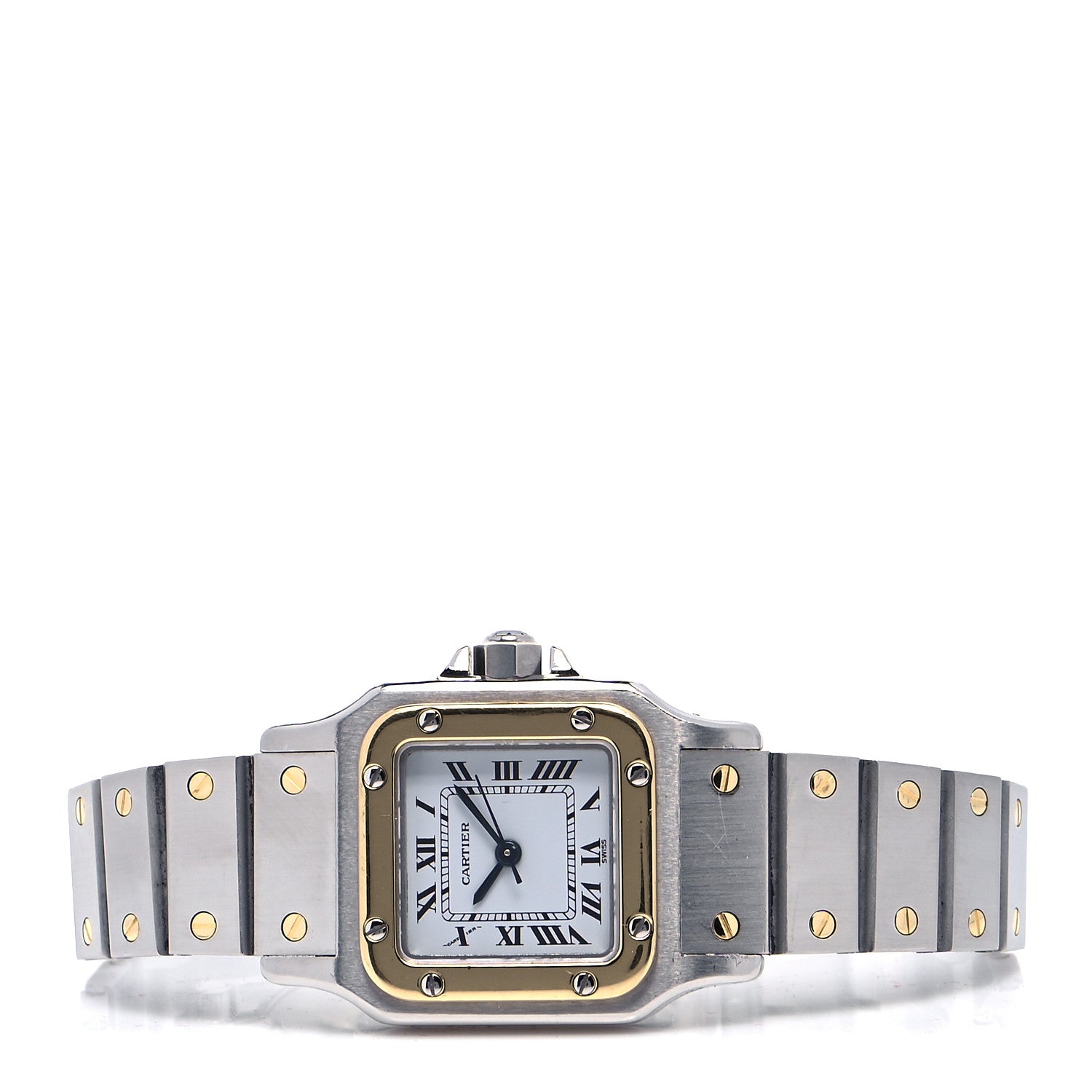 Cartier Stainless Steel 18K Yellow Gold 24mm Santos De Cartier Galbee Automatic Watch 2 of 4