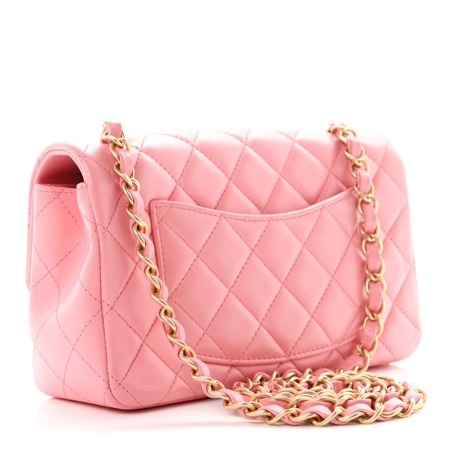 Chanel Lambskin Quilted Mini Rectangular Flap Pink 2 of 11