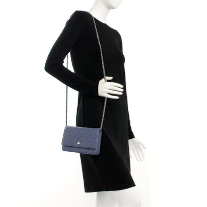 Chanel Lambskin Quilted Wallet On Chain WOC Lavender 2 of 9