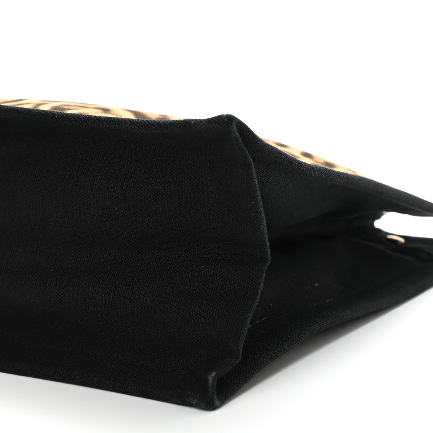 Saint Laurent Canvas Calfskin Leopard Print Rive Gauche Noe Tote Natural Black 10 of 13