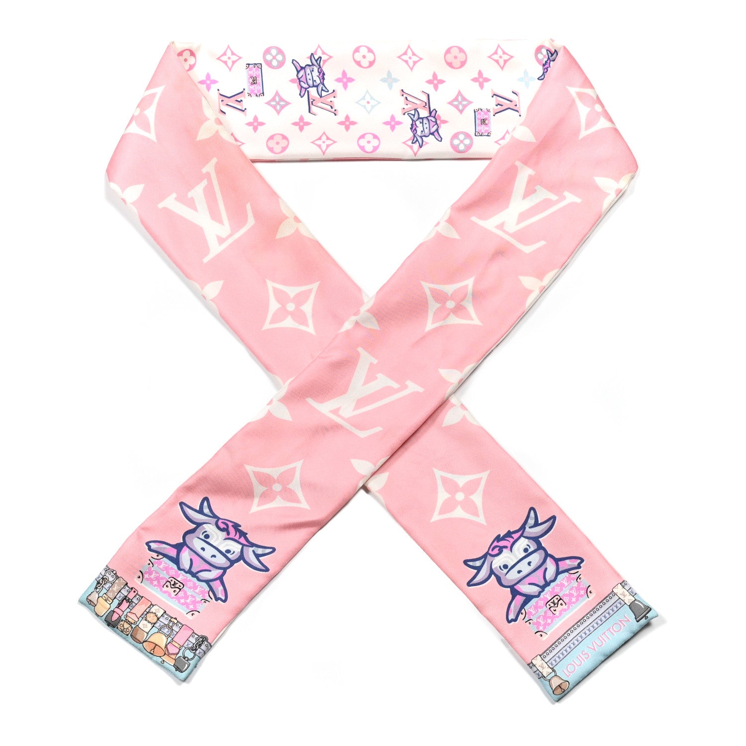 Louis Vuitton Silk Monogram Rodeo Bandeau Rose 1 of 3