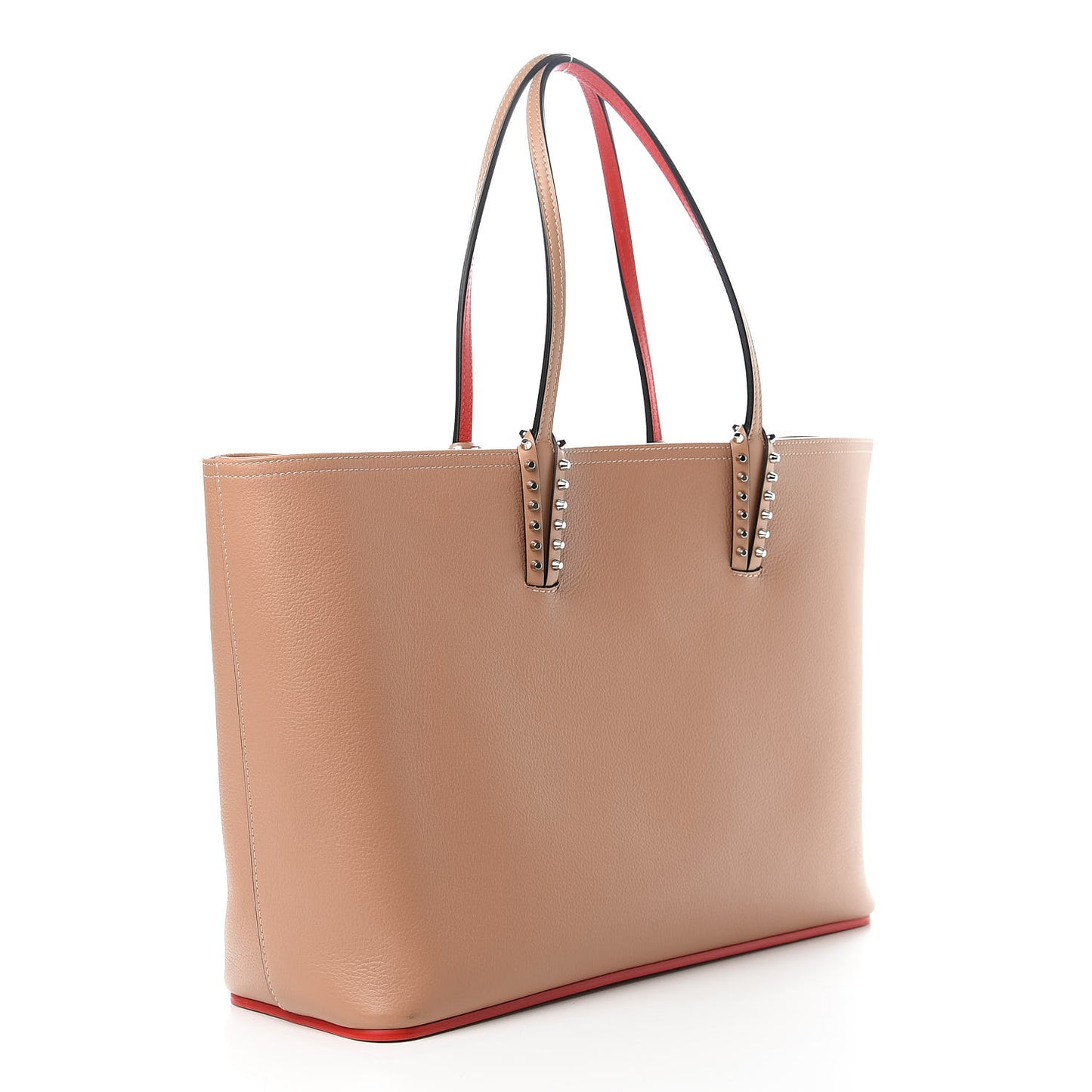 Calfskin Spikes East West Cabata Tote Nude