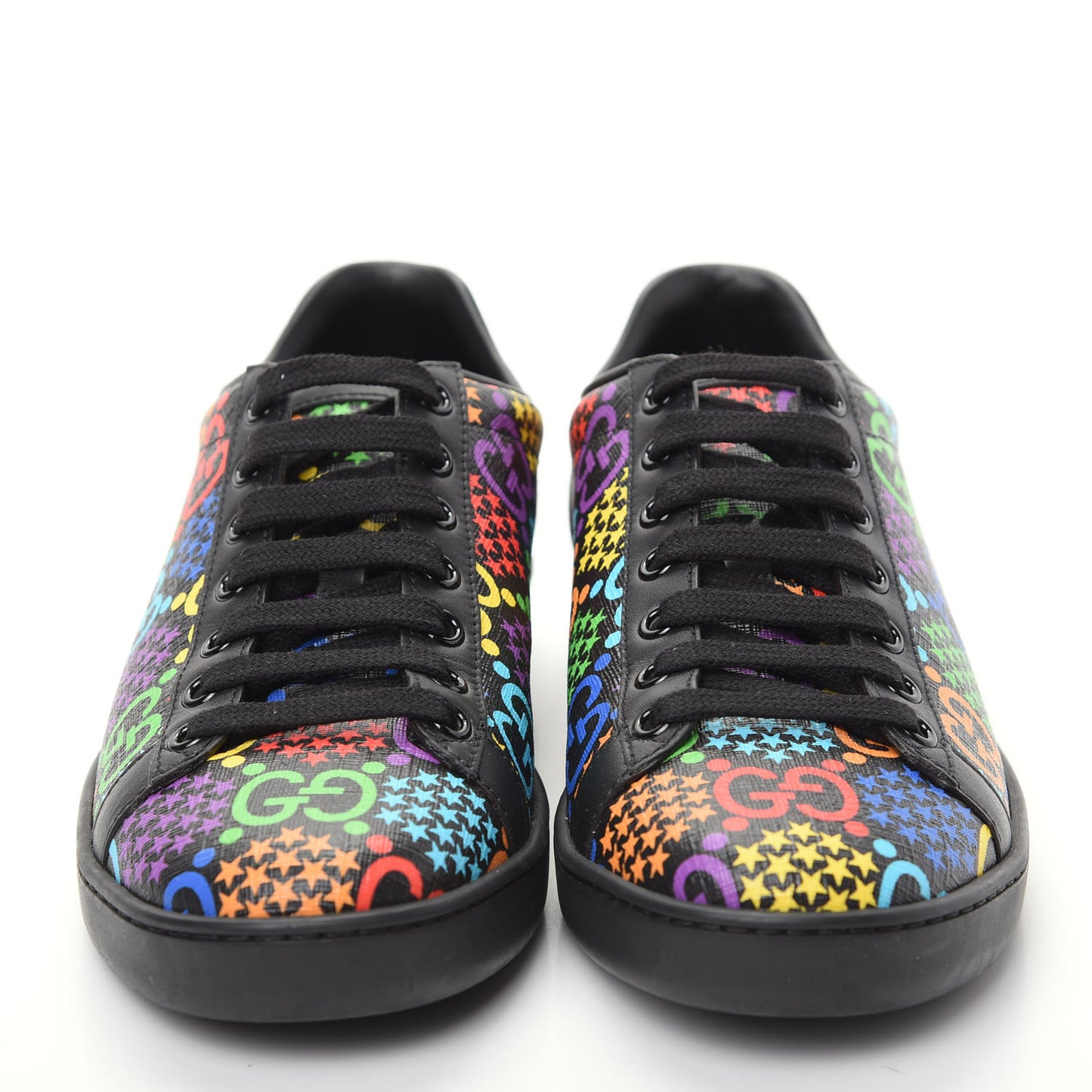 GG Supreme Monogram Psychedelic Sneakers 37 Black Multicolor