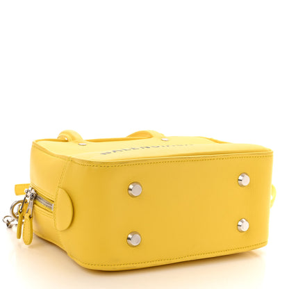 Balenciaga Shiny Day Calfskin Logo XS Triangle Square Bag Jaune Black 4 of 11