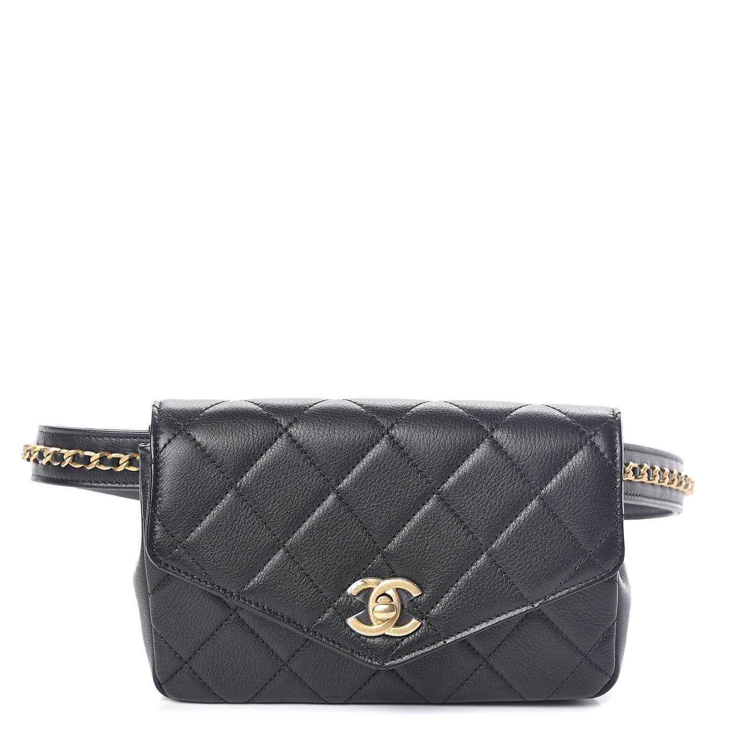 Chanel Calfskin Quilted Flap Waist Bag Black 1 of 9