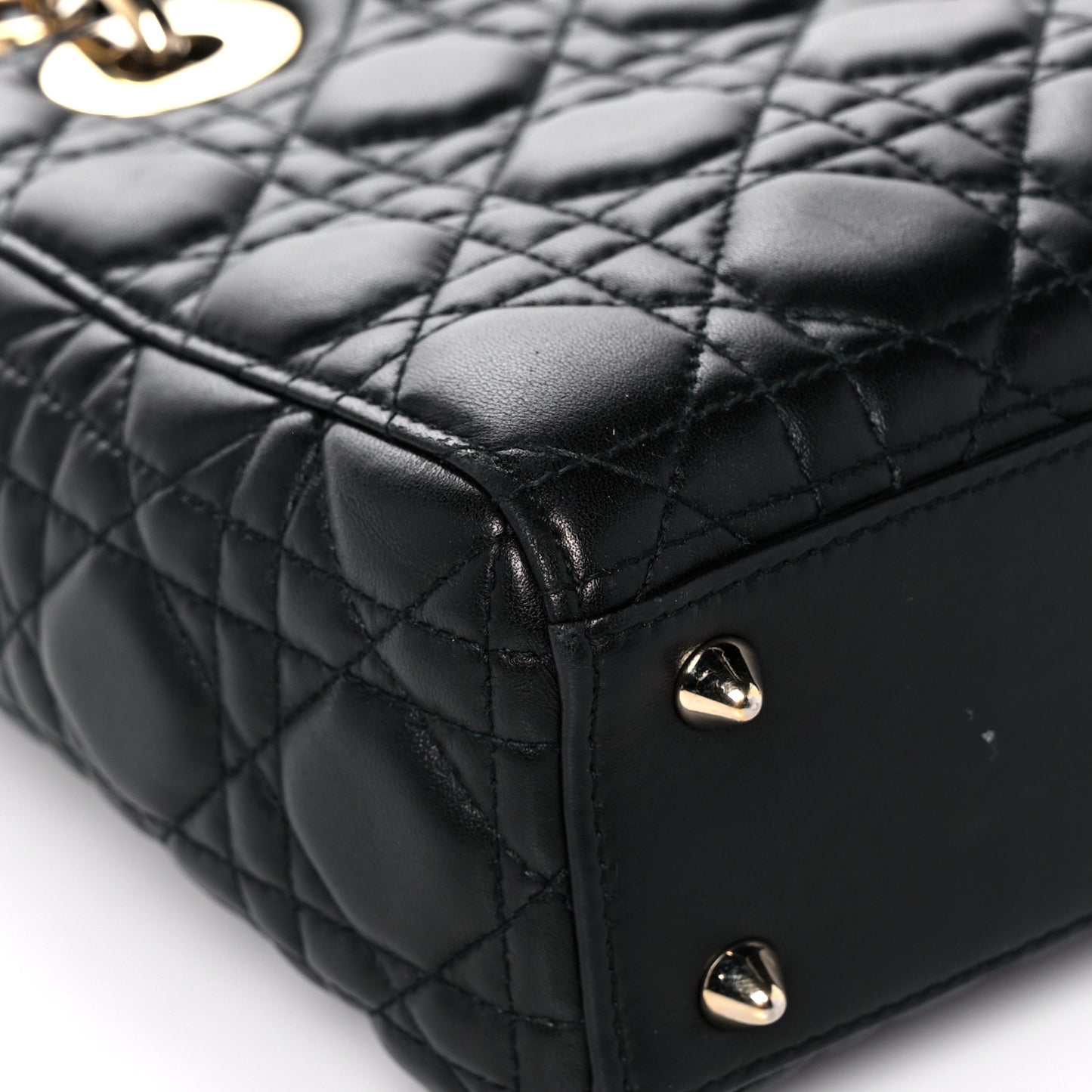 Lambskin Cannage Small Lucky Badges My Lady Dior Black