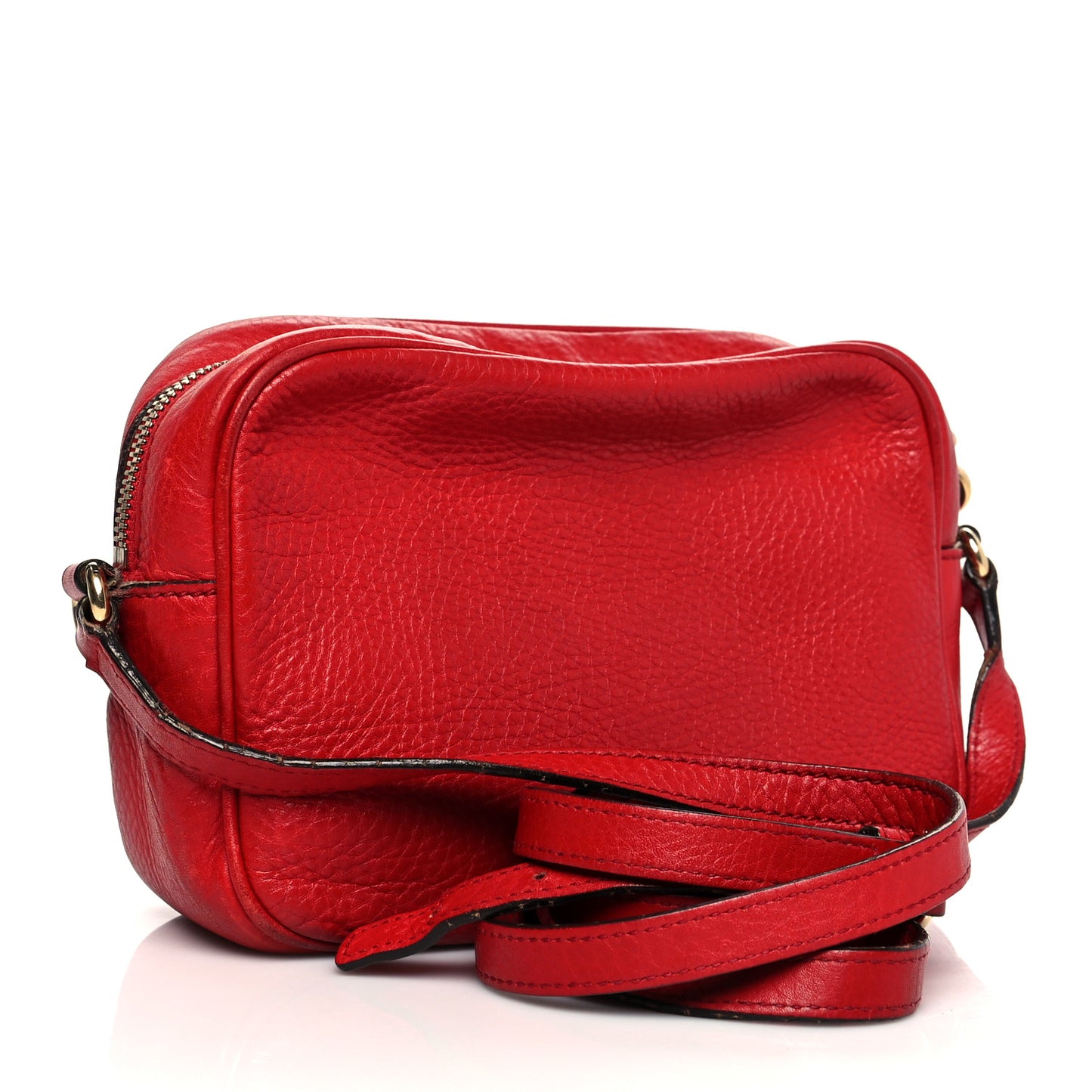 Pebbled Calfskin Small Soho Disco Bag Tabasco Red