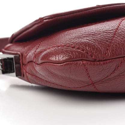 Chanel Calfskin Stitched Flap Shoulder Bag Red 9 of 10