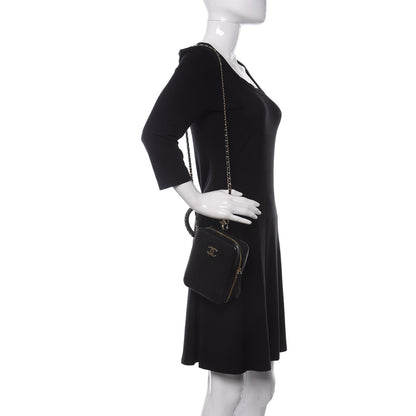 Chanel Calfskin Stitched Cup Of Tea Vanity Case Black 2 of 11