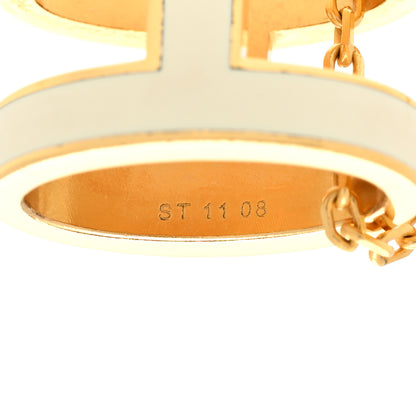 Hermes Lacquered Gold Pop H Pendant Necklace White 5 of 6