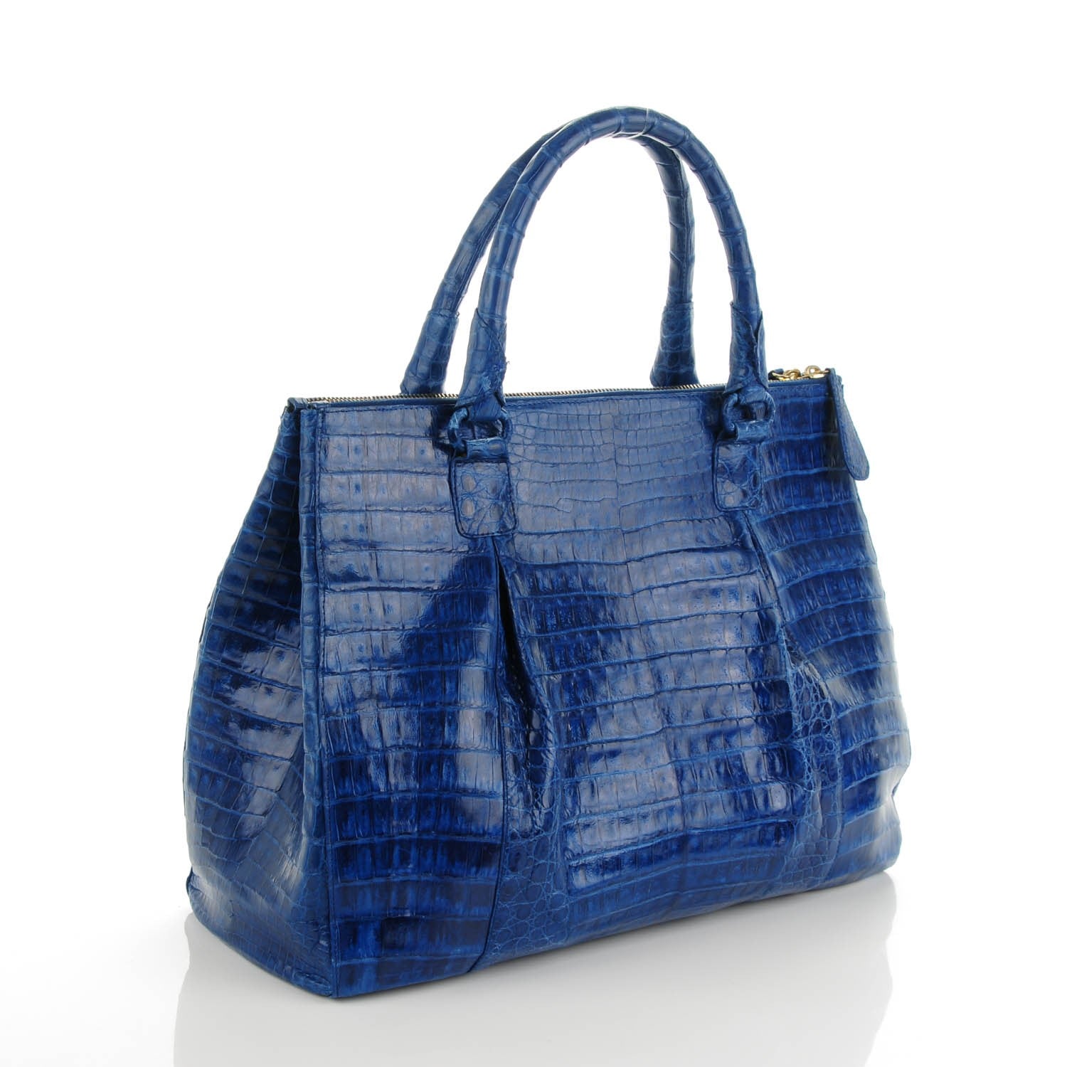 Nancy Gonzalez Crocodile Executive Double Zip Tote Blue 3 of 7