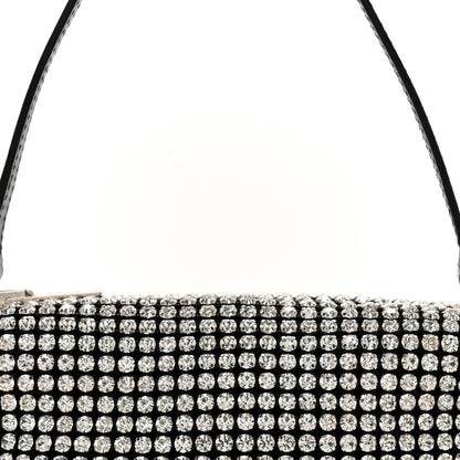 Alexander Wang Mesh Crystal Rhinestone Mini Heiress Pouch Black Silver 7 of 11