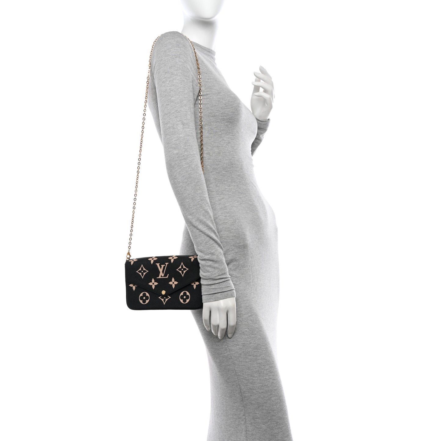 Empreinte Monogram Giant Felicie Pochette Black Beige