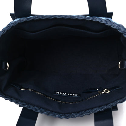 Miu Miu Denim Intreccio Tote Bleu 4 of 6