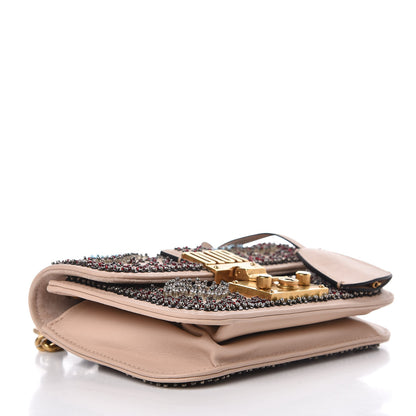 Christian Dior Calfskin Beaded Mini Dioraddict Flap Bag Beige 4 of 12