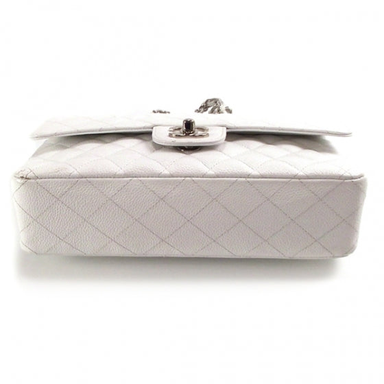 Caviar Quilted Small Double Flap White