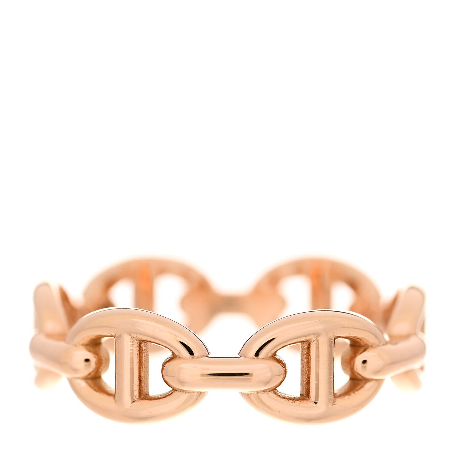 Hermes 18K Rose Gold PM Chaine d'Ancre Enchainee Ring 52 6 3 of 7