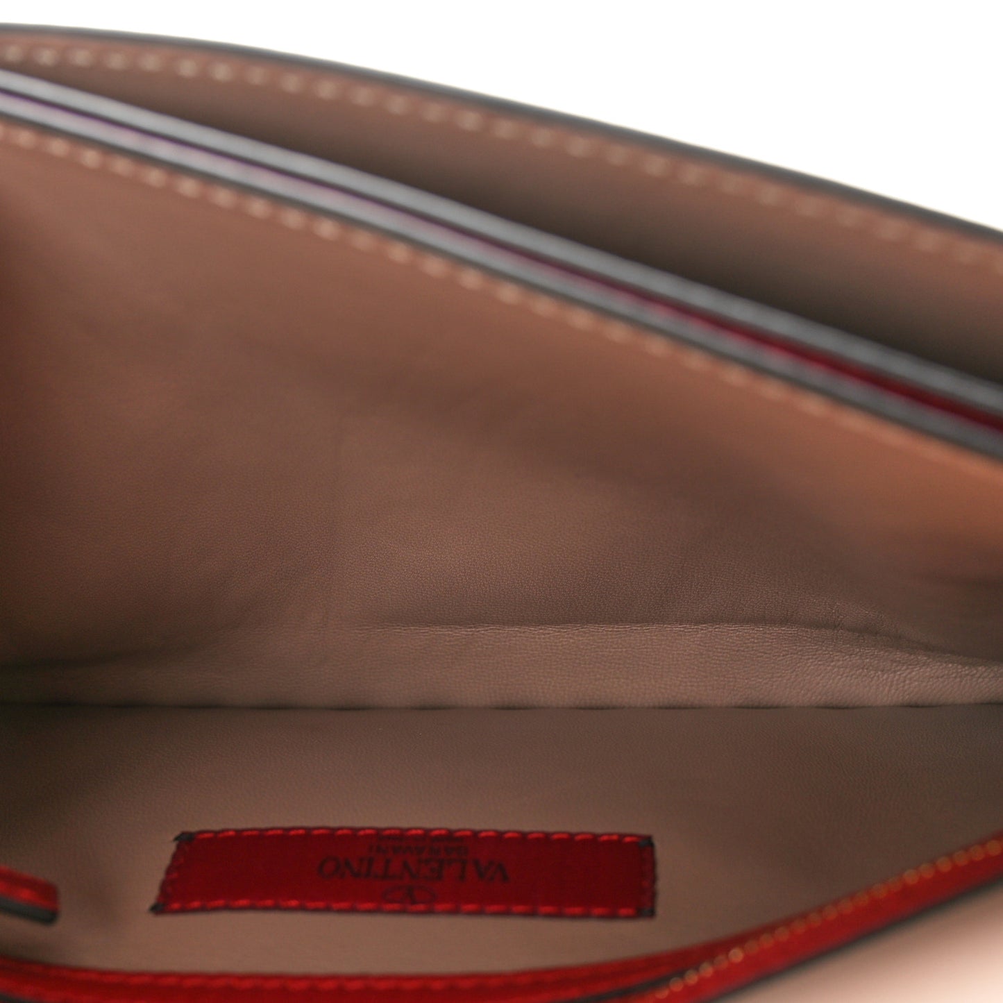 Nappa Rockstud Wristlet Clutch Rosso Valentino