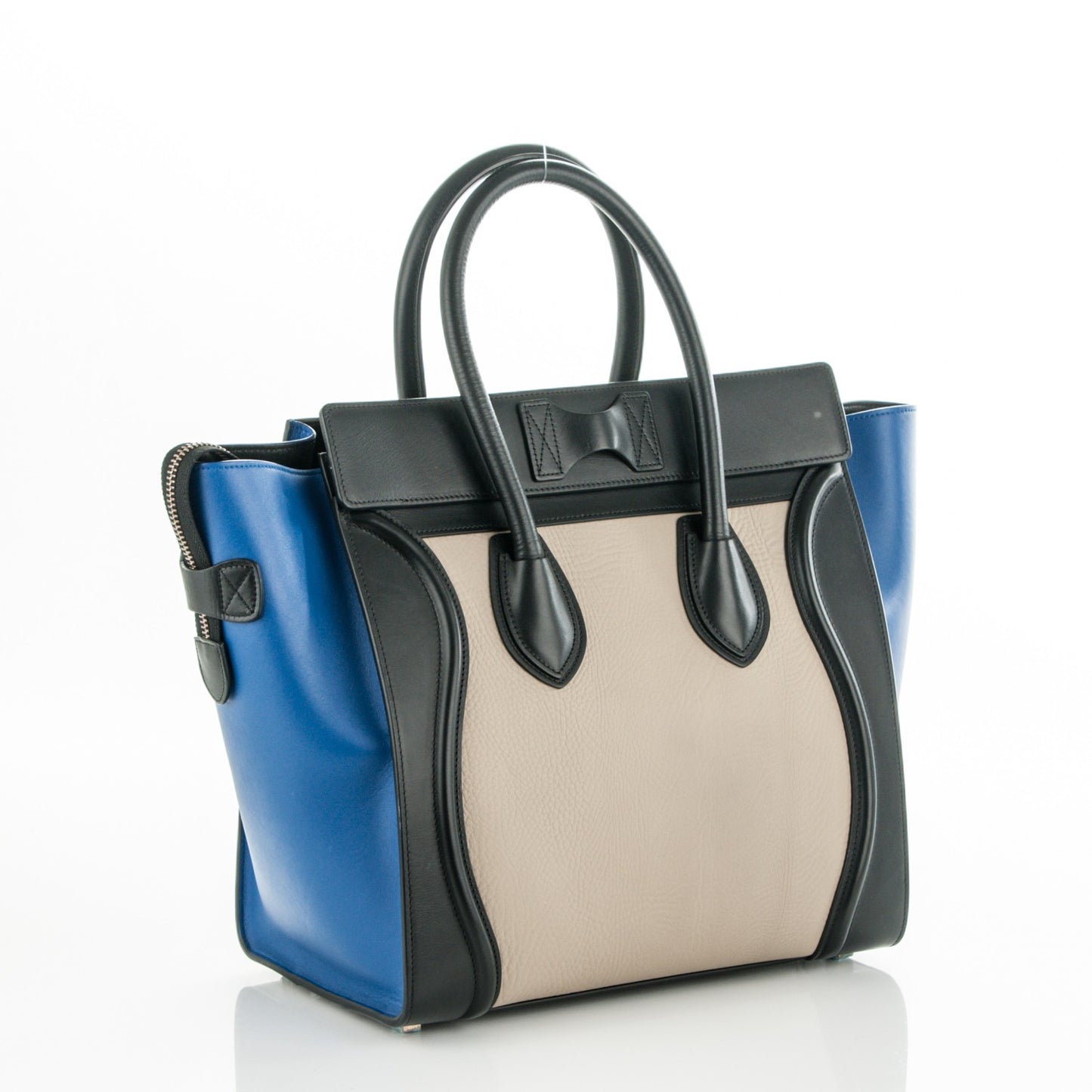 Elephant Calfskin Mini Tri-Color Luggage Beige