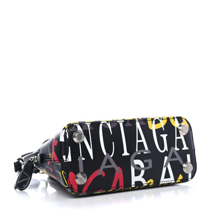 Balenciaga Calfskin Logo Print XXS Ville Top Handle Bag Black Multicolor 3 of 4