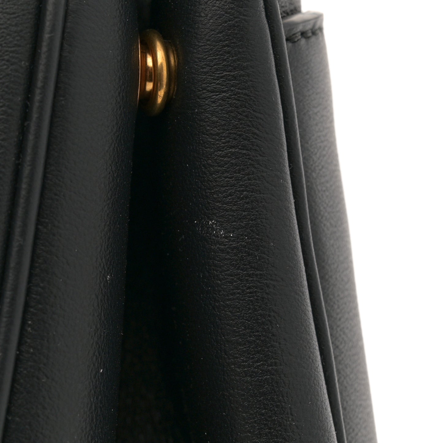 Natural Smooth Calfskin Small Rodeo Top Handle Handbag Black