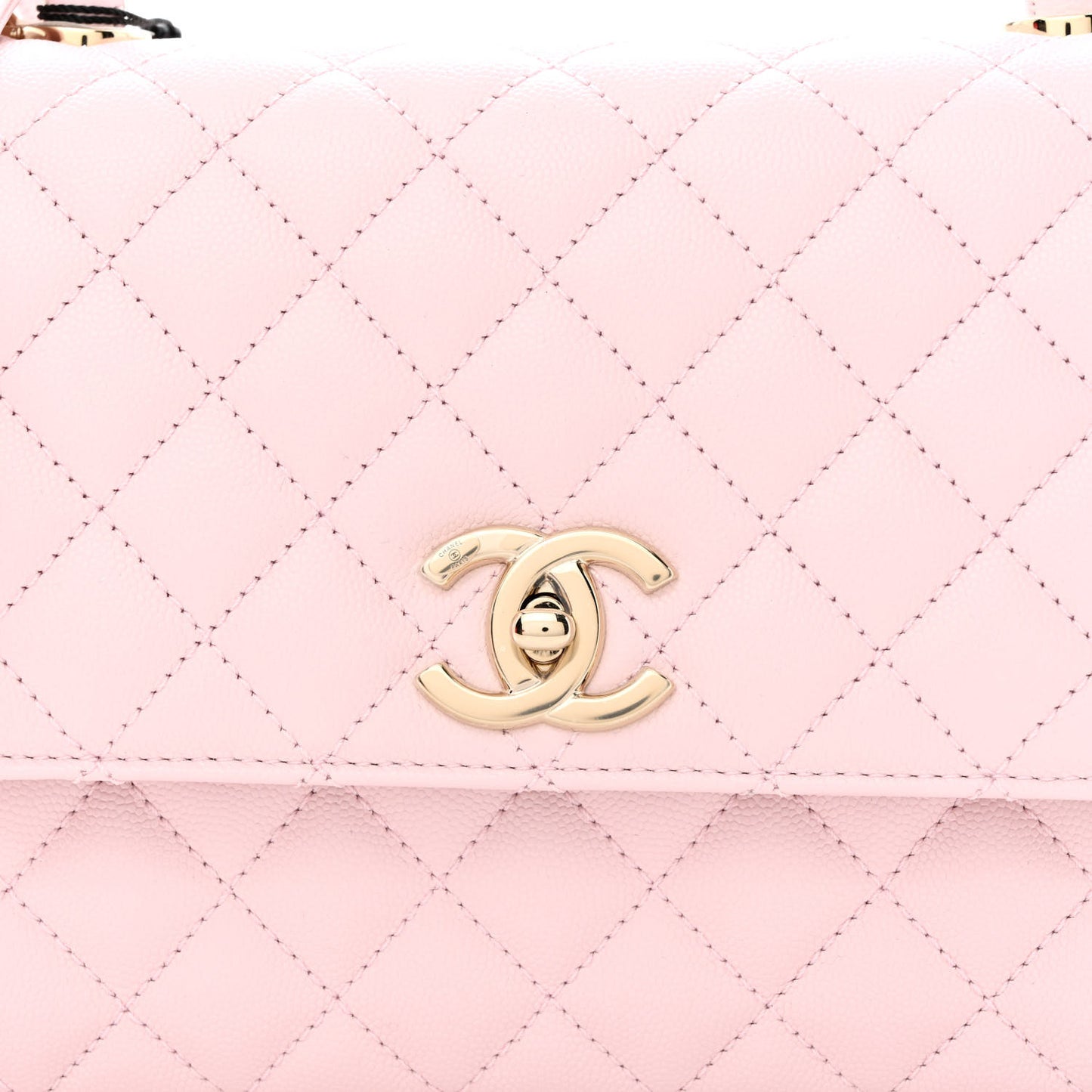 Caviar Quilted Small Coco Handle Flap Light Pink