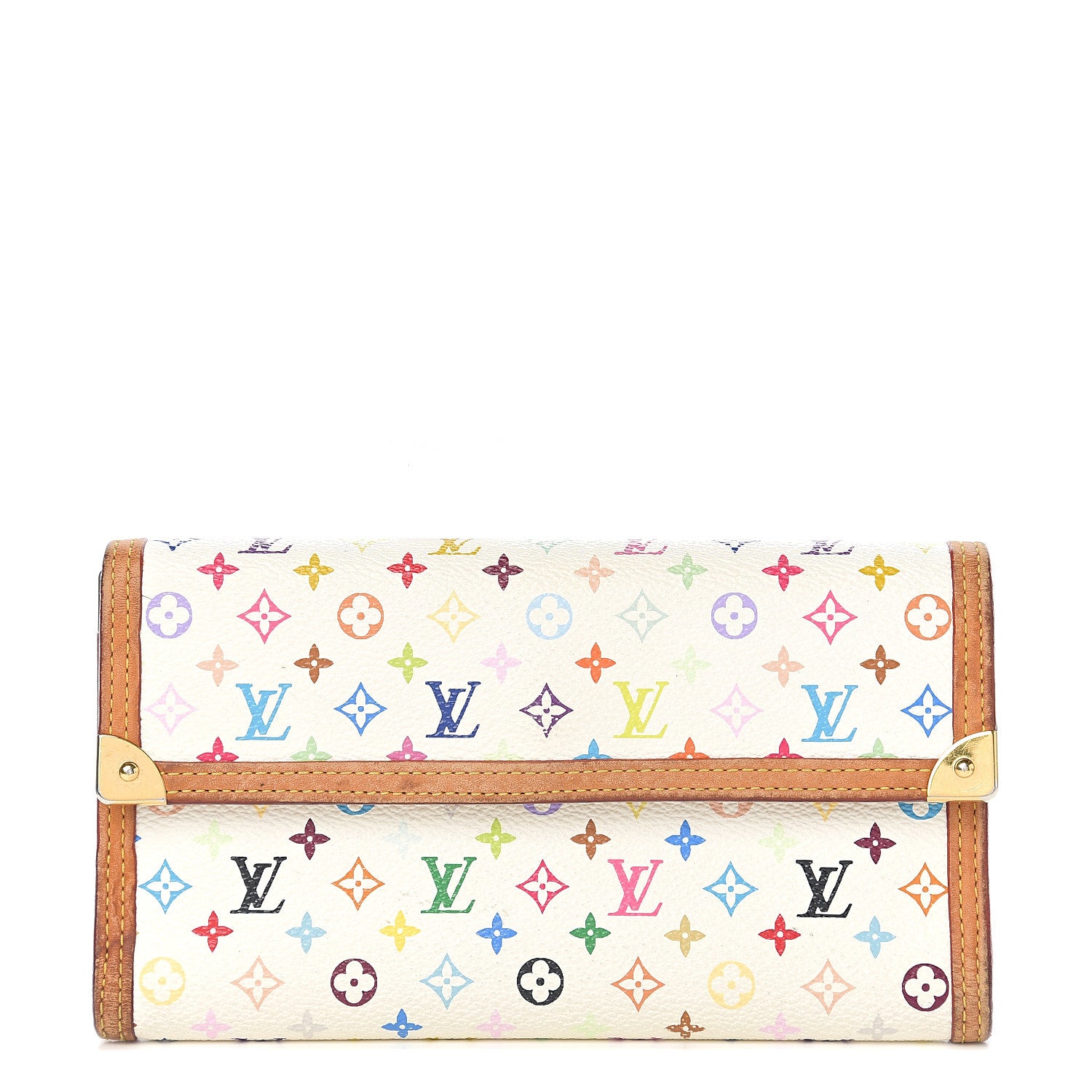 Louis Vuitton Monogram Multicolor Porte Tresor International Wallet White 1 of 13