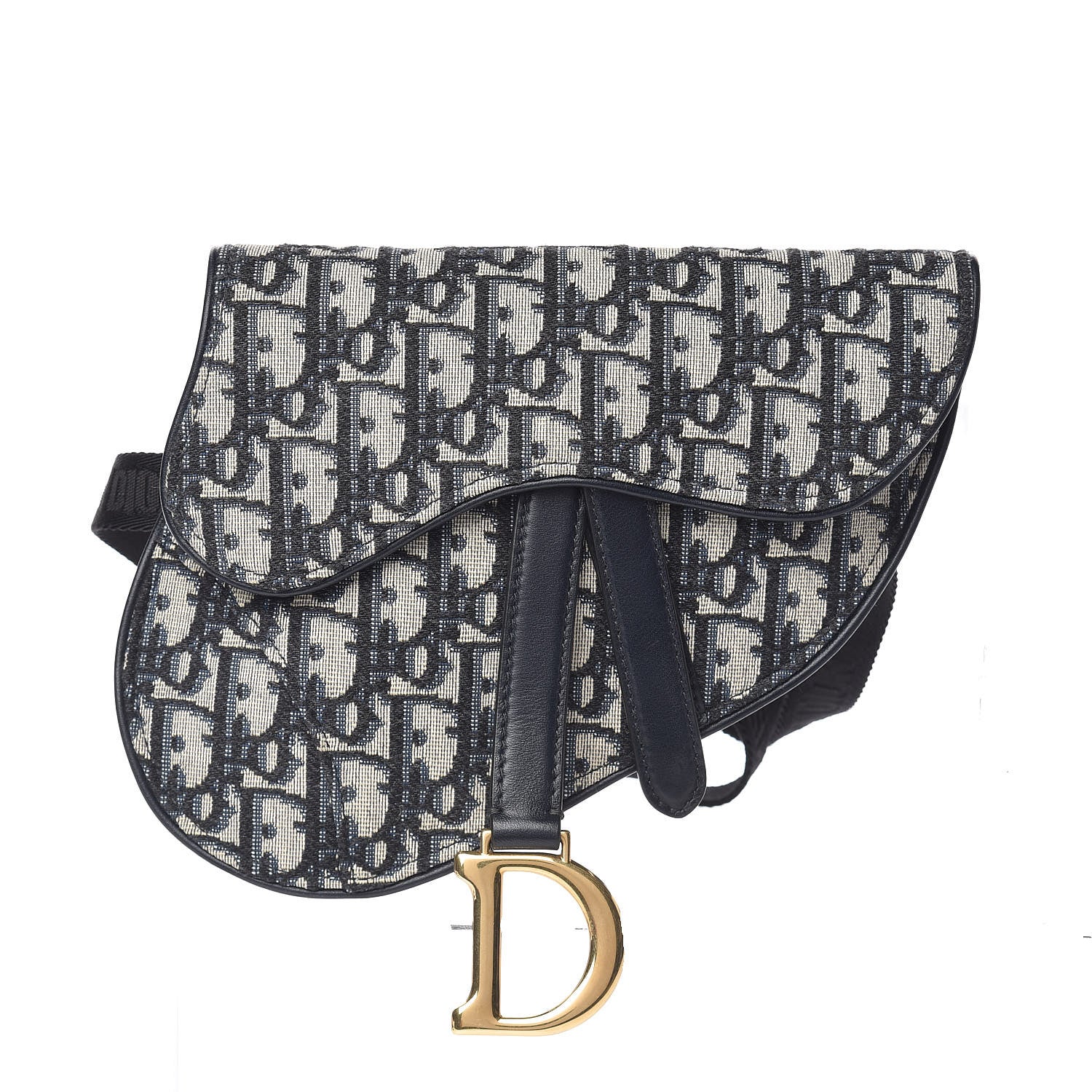 Christian Dior Oblique Saddle Belt Bag Blue 1 of 9