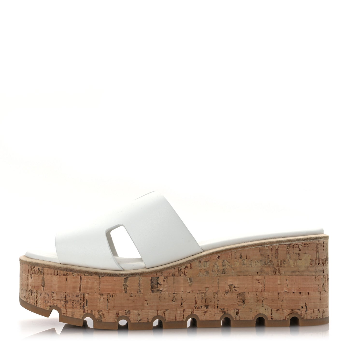 Calfskin Cork Eze 30 Sandals 38 White