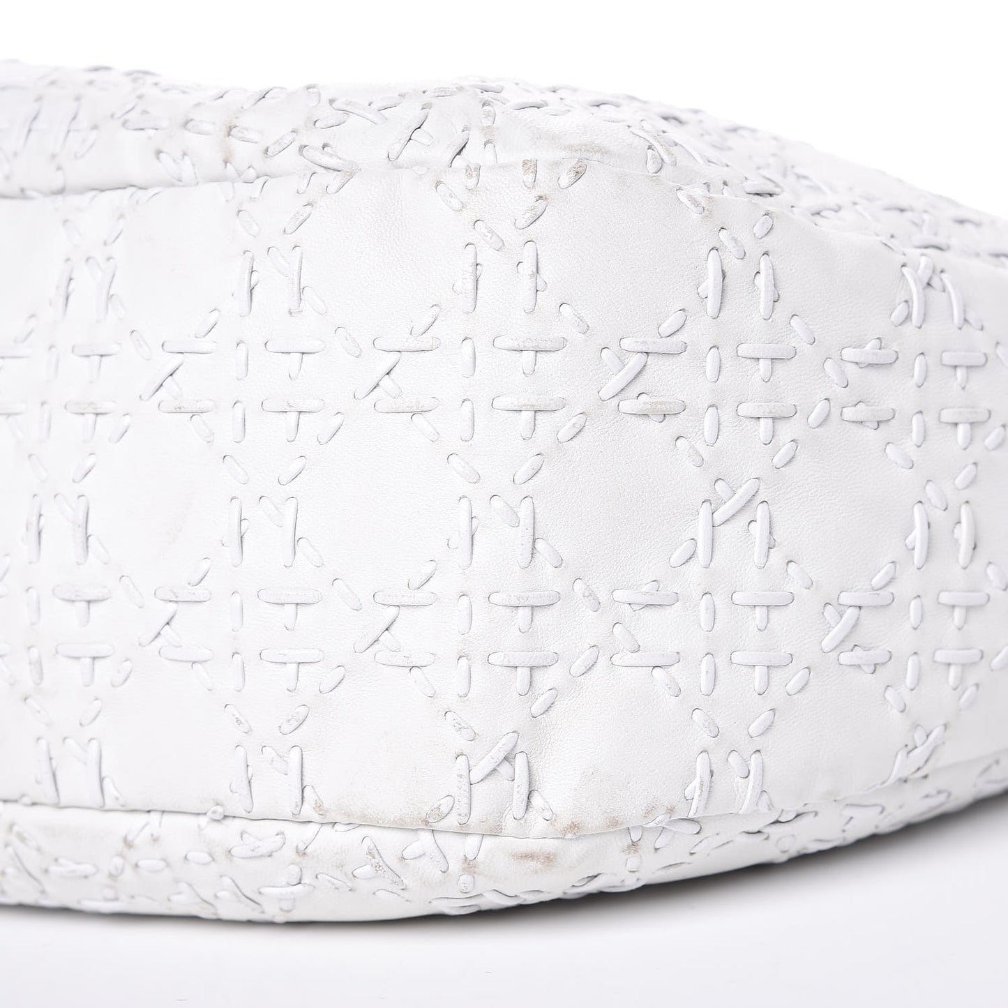 Lambskin Stitched Cannage Hobo White