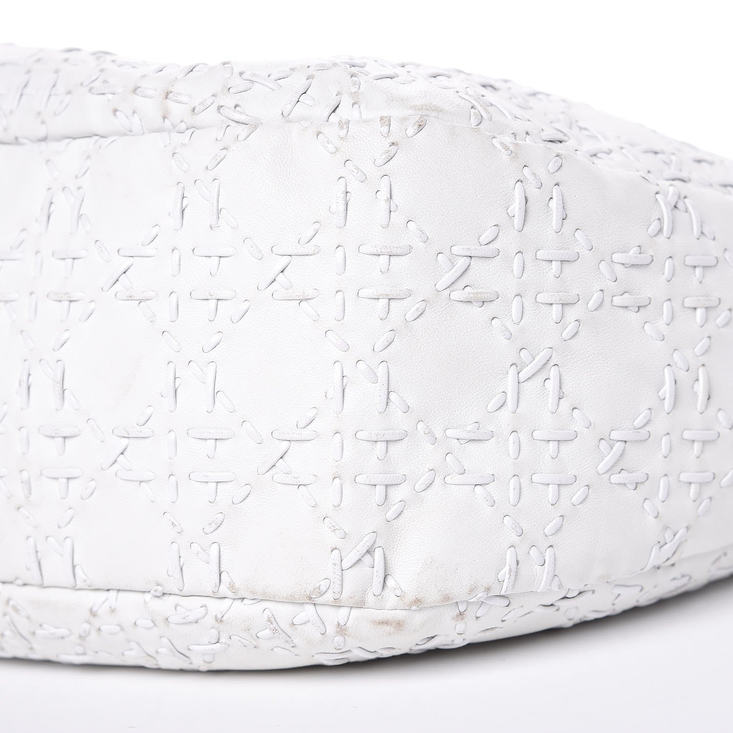 Christian Dior Lambskin Stitched Cannage Hobo White 14 of 19