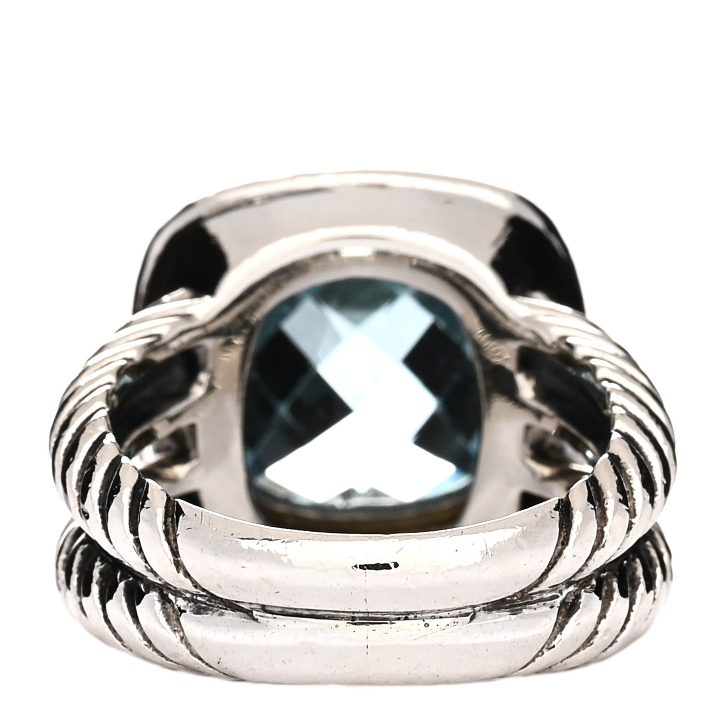 Sterling Silver Diamond Blue Topaz 11mm Albion Ring 50 5.5