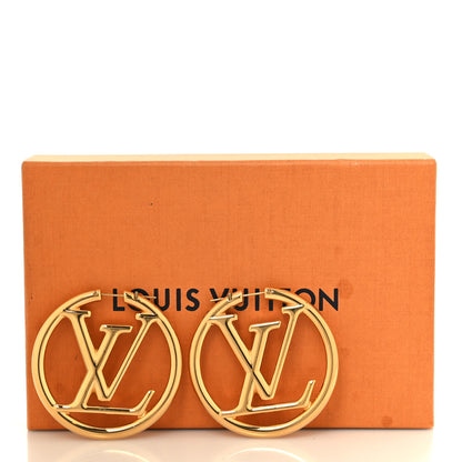 Louis Vuitton Metal Louise Hoop Earrings Gold 5 of 5