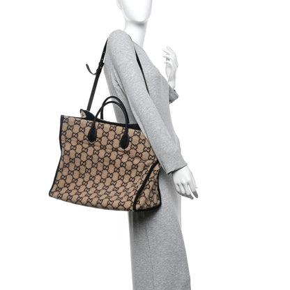 Gucci Covered Wool GG Monogram Large Tote Bag Beige Ebony 2 of 10