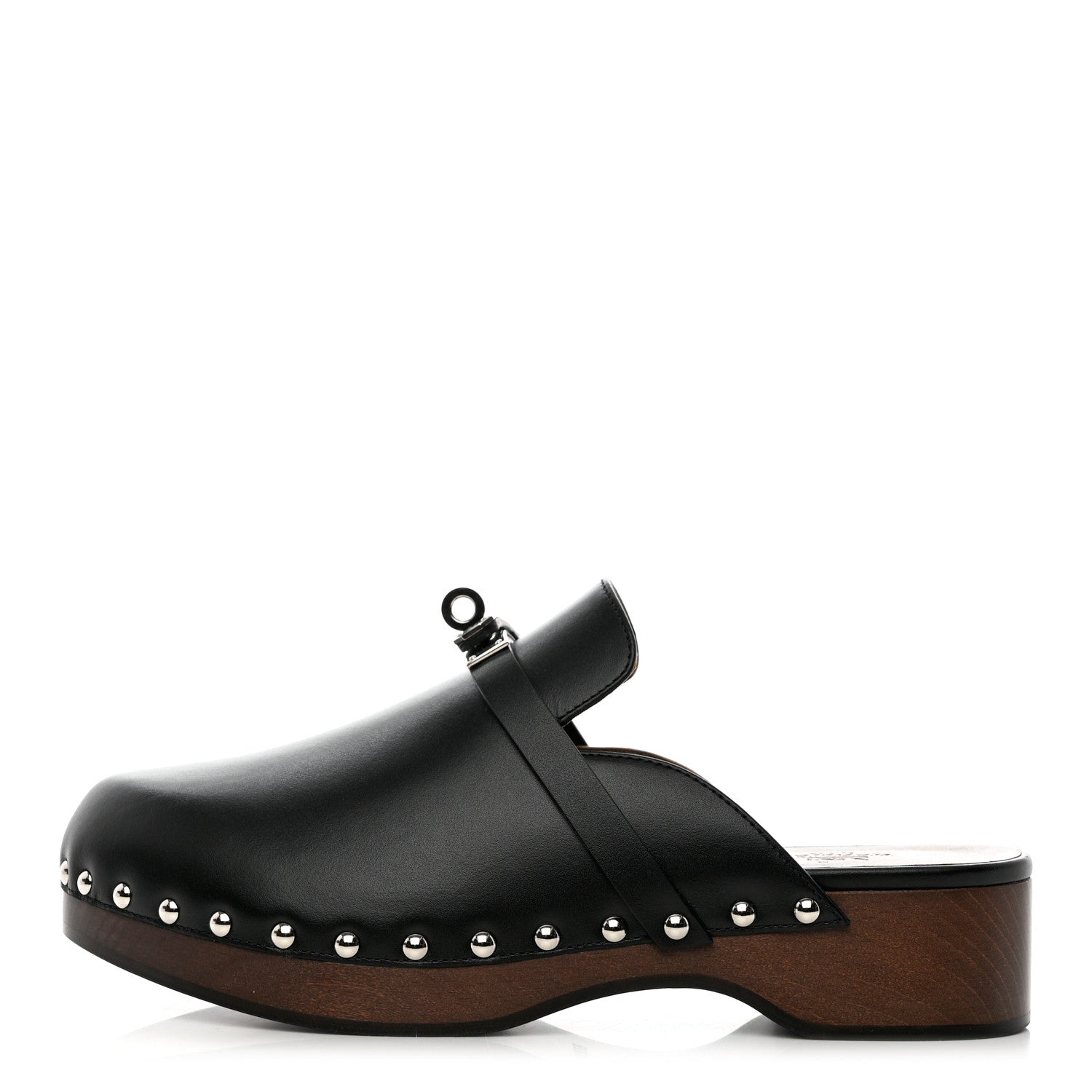 Hermes Calfskin Carlotta Mules 38 Black 1 of 7