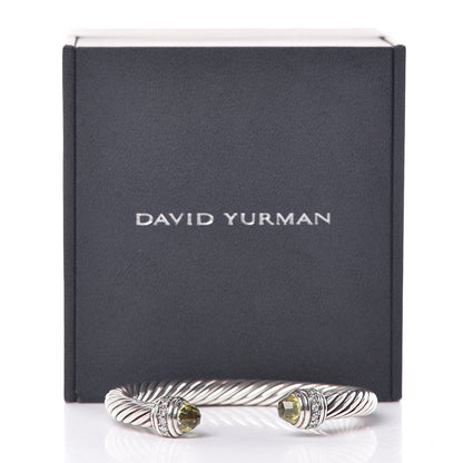 David Yurman Sterling Silver Diamond Lemon Citrine 7mm Cable Classics Bracelet 6 of 6