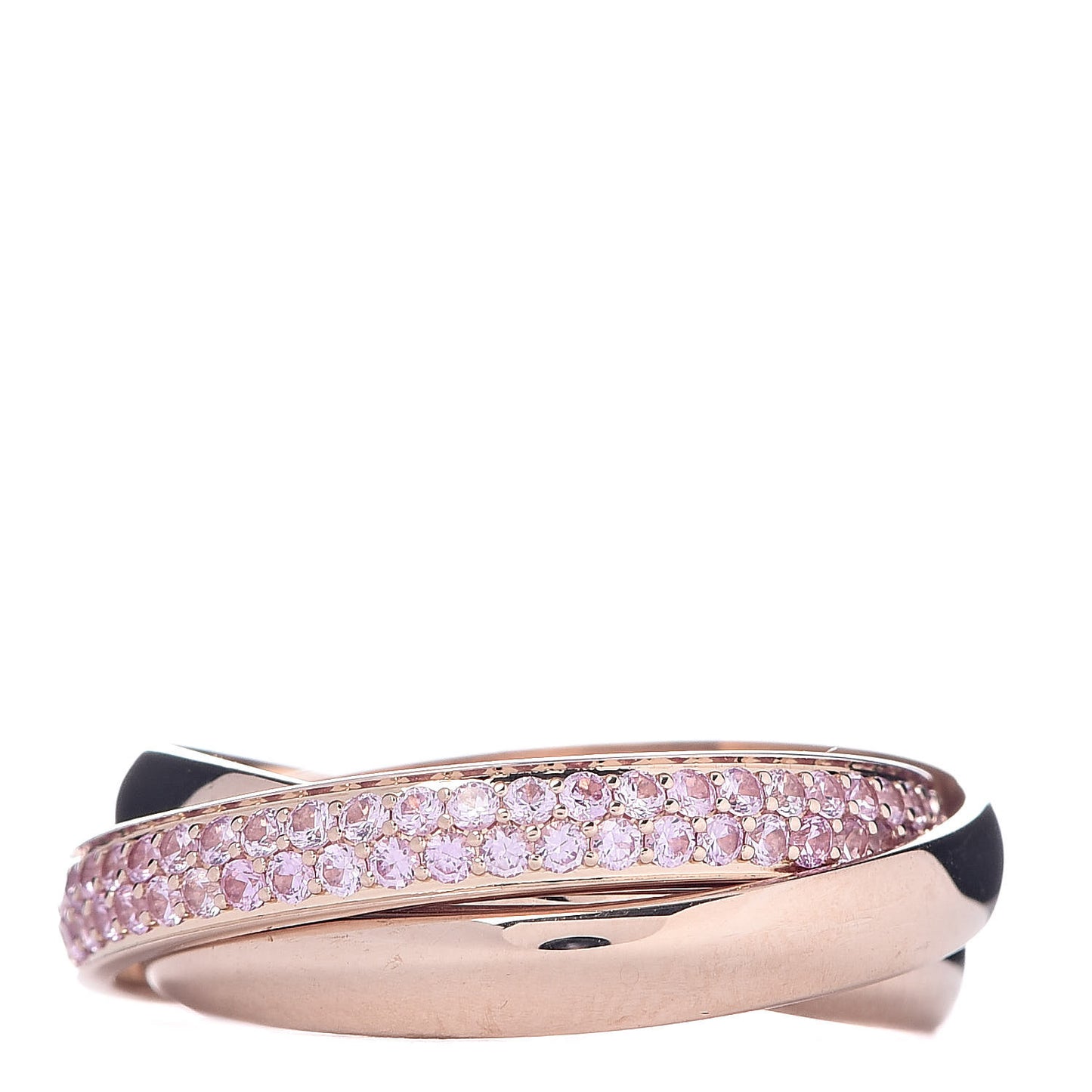 18K Pink Gold Pink Sapphire Trinity Ring 50 5.25