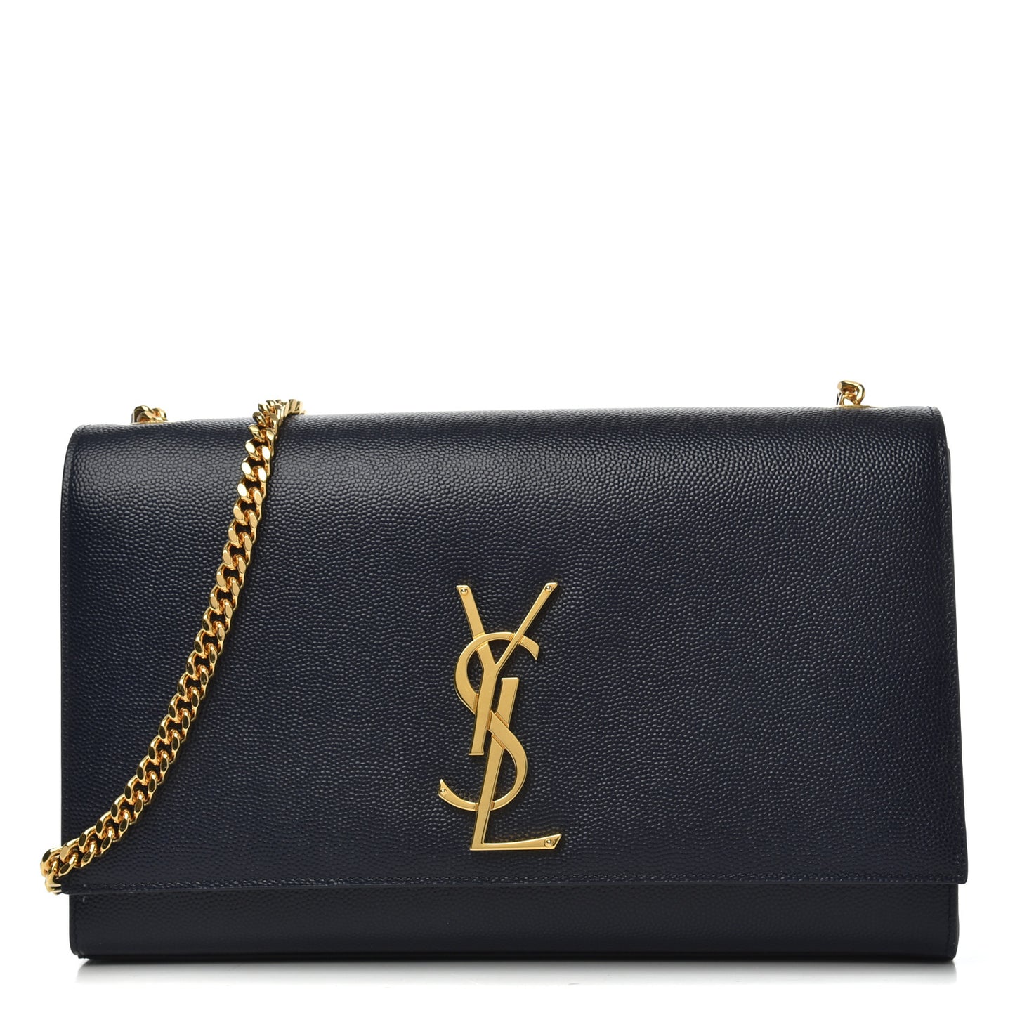 Grain De Poudre Medium Classic Monogram Kate Satchel Deep Marine