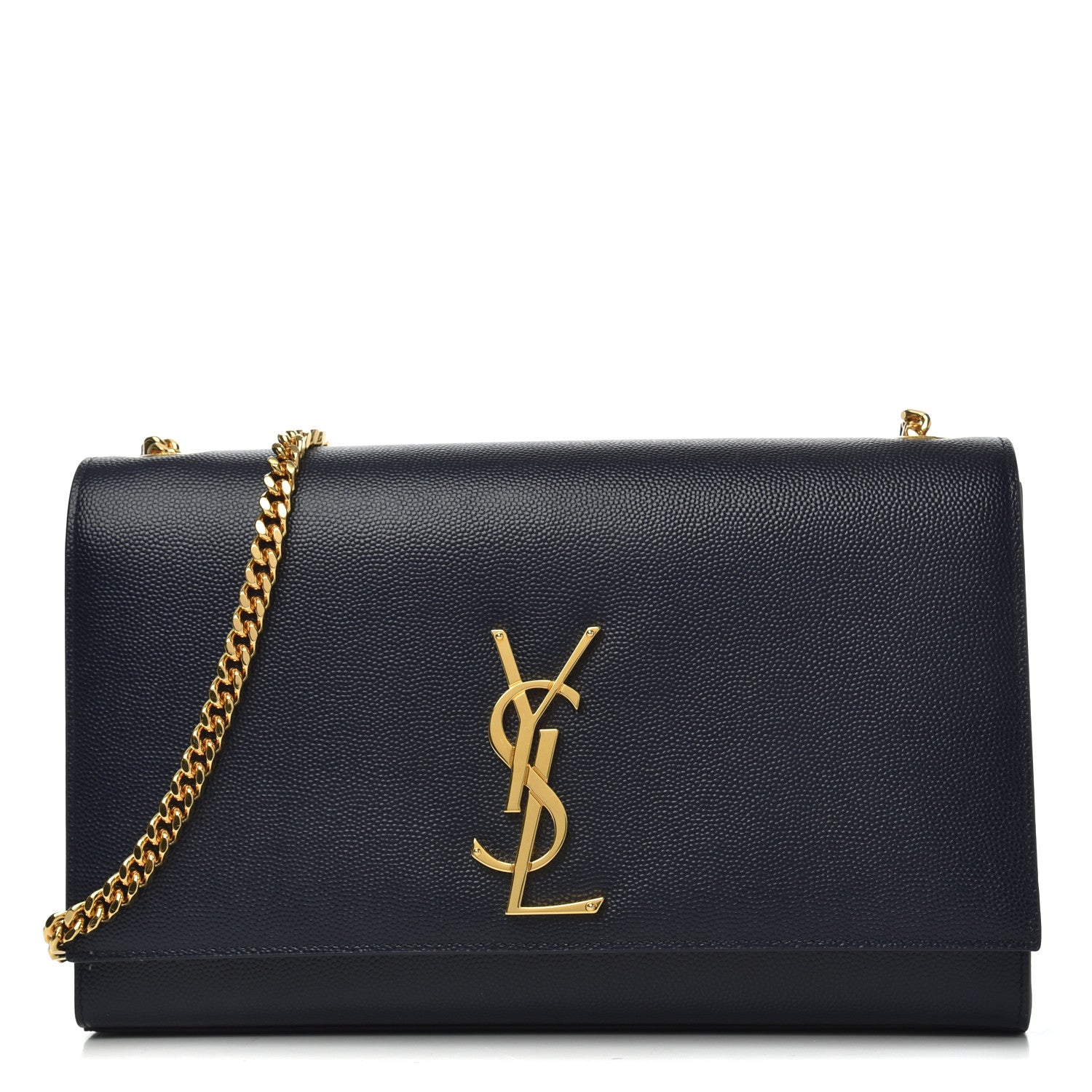 Saint Laurent Grain De Poudre Medium Classic Monogram Kate Satchel Deep Marine 1 of 9