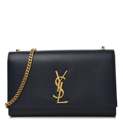 Saint Laurent Grain De Poudre Medium Classic Monogram Kate Satchel Deep Marine 1 of 9