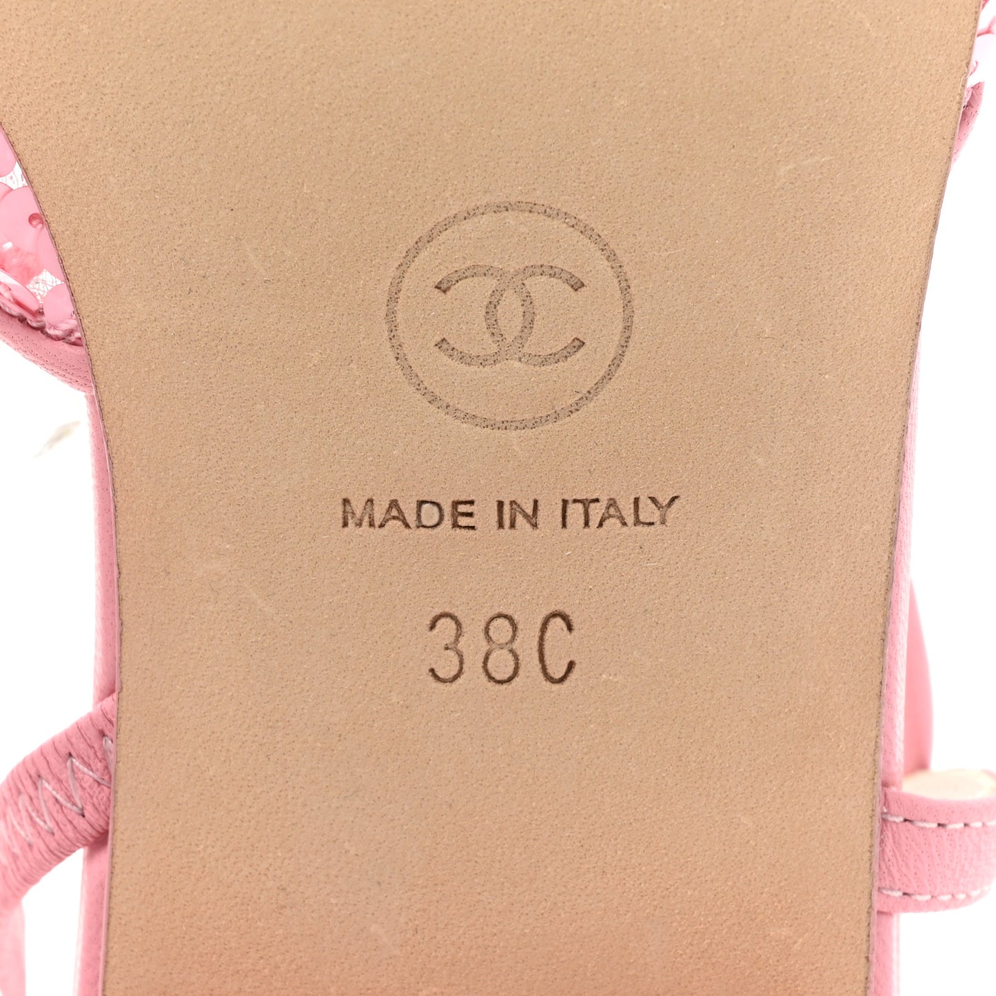 Sequins Satin Cap Toe CC Slingback Flat 38 Pink Black