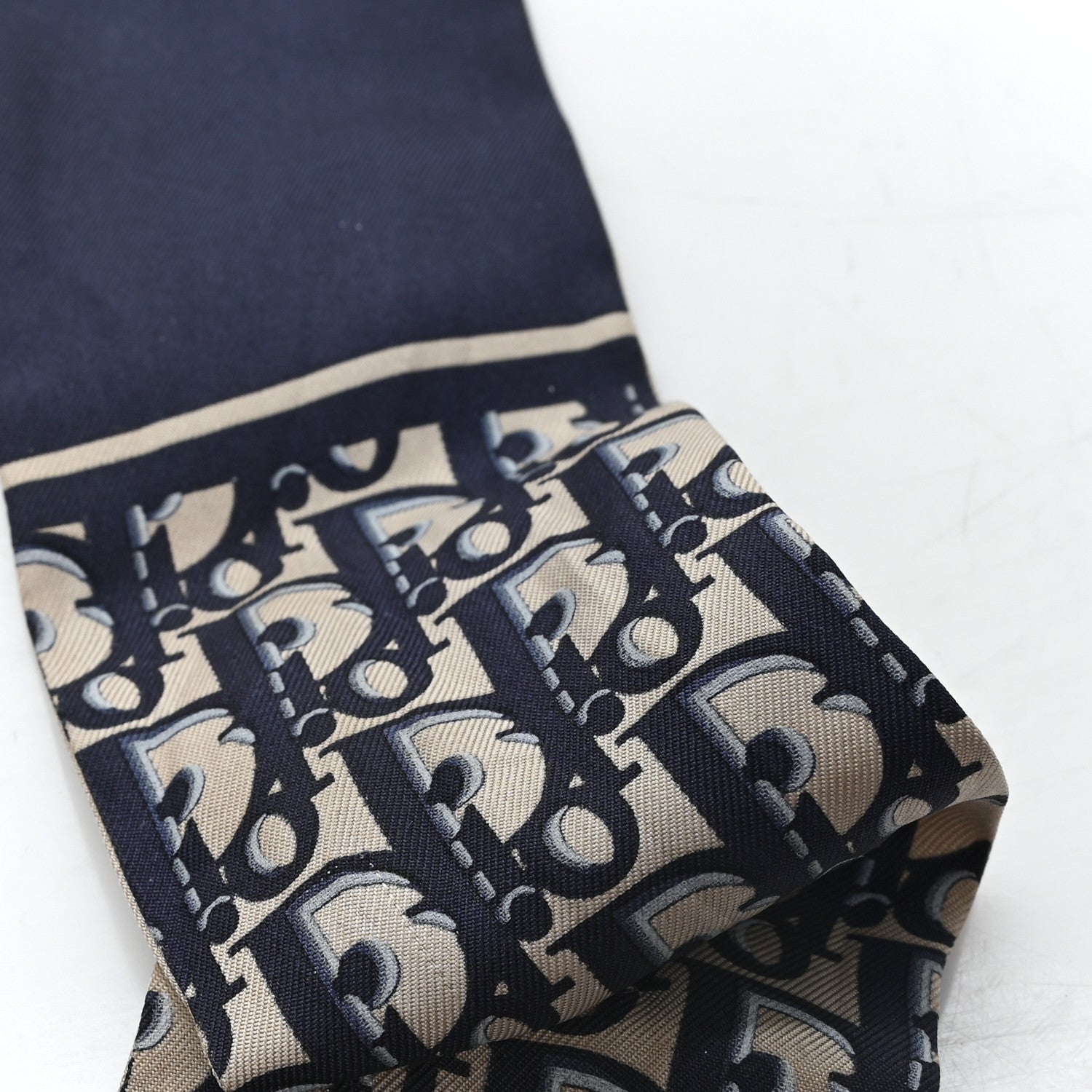 Christian Dior Silk Oblique Mitzah Scarf Bleu Marine Bleu Marine