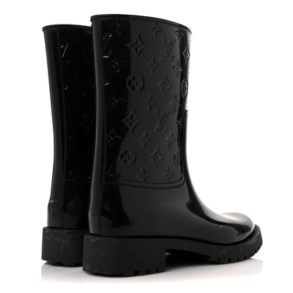 Louis Vuitton Rubber Embossed Monogram Splash Rain Short Boots 39 Black 4 of 9