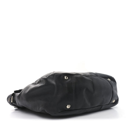 Prada Soft Calf Two Pocket Hobo Black 4 of 9