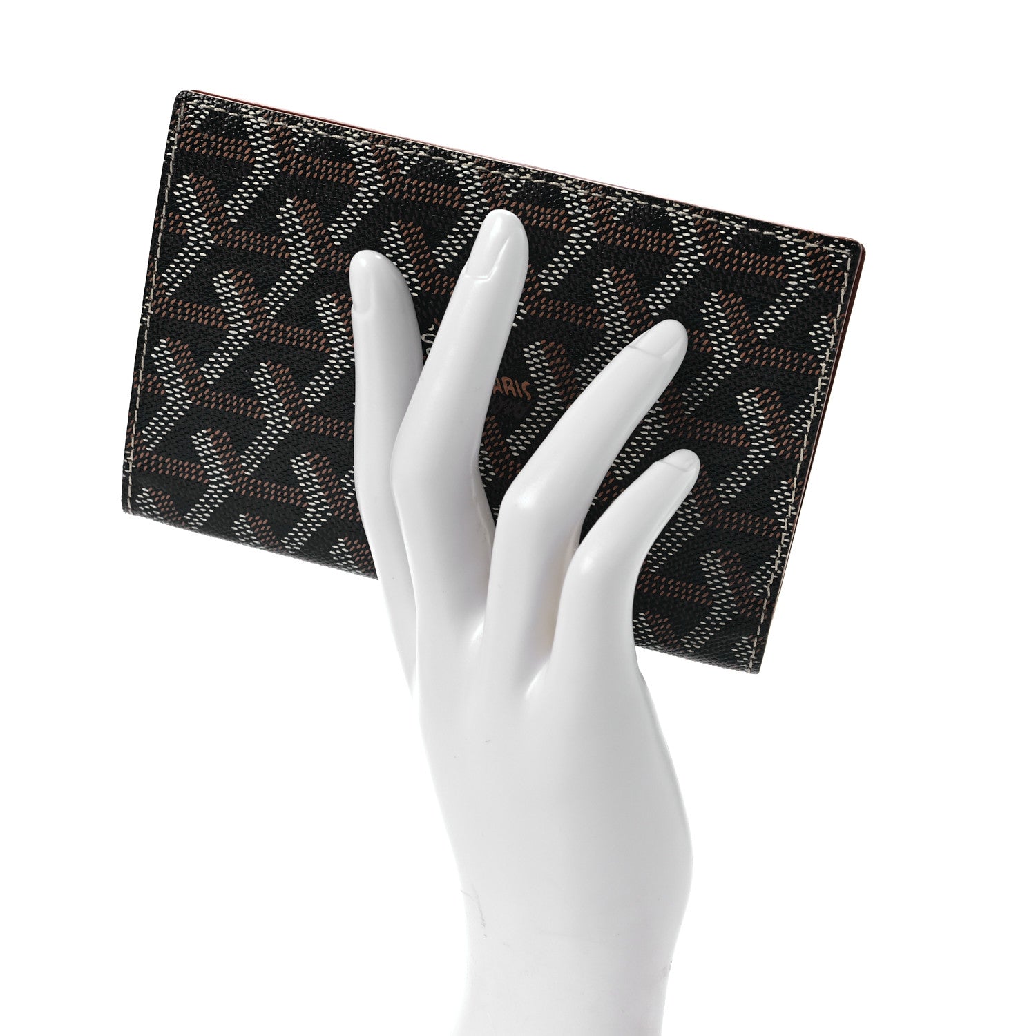 Goyard Goyardine Grenelle Passport Wallet Black Gold 2 of 7