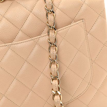 Chanel Caviar Quilted Jumbo Single Flap Beige 13 of 17